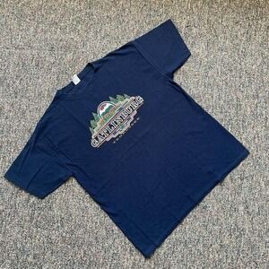 Vintage Cal Cru Gatlinburg Tennessee T Shirt Navy Blue XXL Made in USA 90s Tee